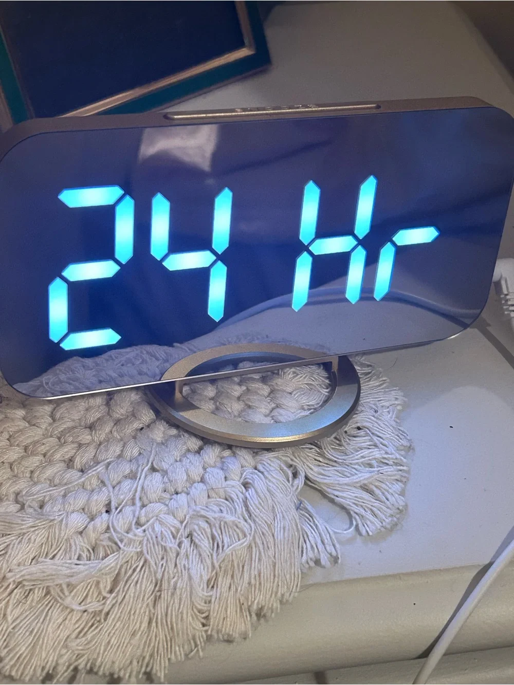 Digital LED Mirror Alarm Clock - Gold Finish